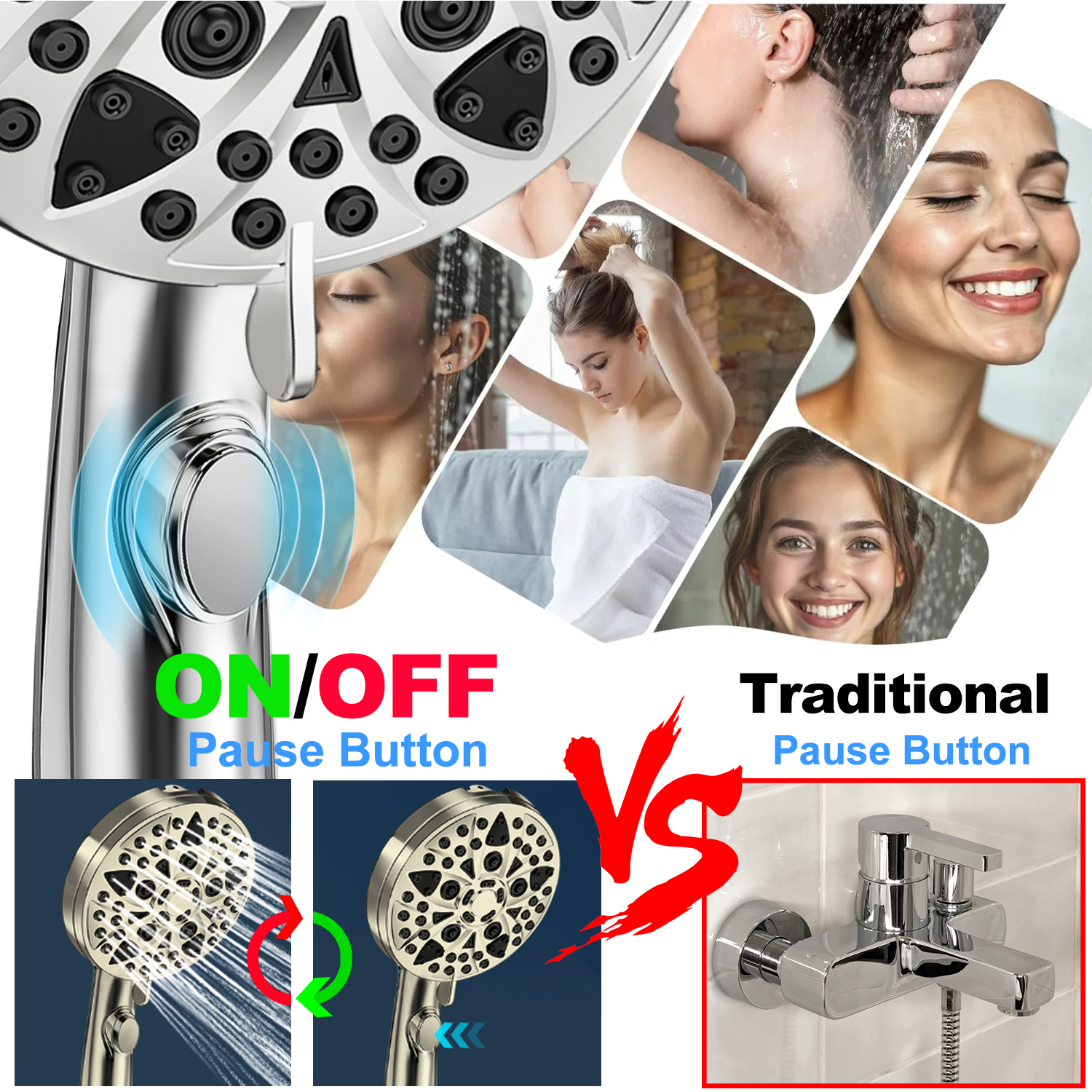 Camkey 4.8 Inch High Pressure Handheld Shower Head with 9 Modes photo 3
