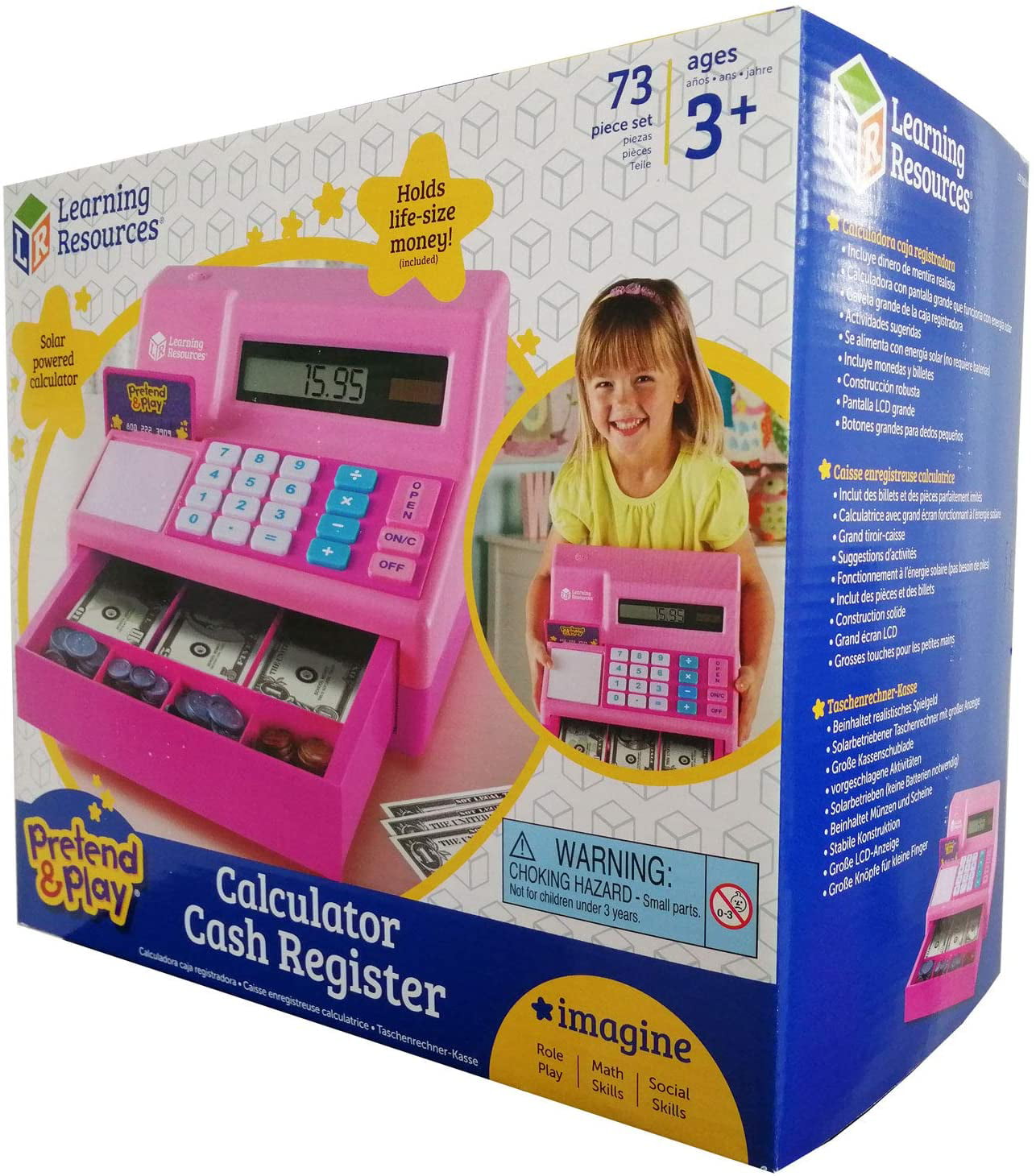 Classic Counting Cash Register Details about    Pretend & Play Calculator Cash Register Pink 