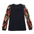 thumbnail image 2 of Richie House Girls' Long Sleeve T-shirt with Floral Sleeve RH1770, 2 of 2