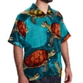 thumbnail image 2 of Turtle Seamless Men's Short Sleeve Hawaiian Print Button Down Beach Shirt, 2 of 6