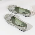 thumbnail image 4 of Viluyesy Womens Ballet Flats, Wide Width Round Toe Cute Pearl Bow Slip-On Shallow Dress Shoes Green, 4 of 8