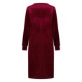 thumbnail image 5 of SMihono Fashion Women's V Neck Velvet Wedding Guest Dress, Elegant Long Sleeve Bodycon Formal Cocktail Party Pencil Dresses Wine 12, 5 of 6