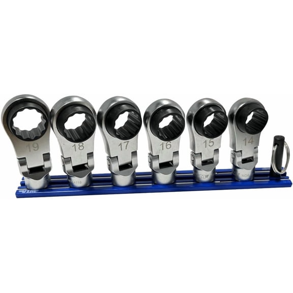6 PC. 12PT Nano Flex Offset RATCHETING Attachment Set - 3/8" Drive (14-19MM)