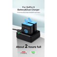 thumbnail image 2 of Dual Charger Portable Camera Accessories for GoPro 9 Sports Camera black, 2 of 4