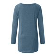thumbnail image 4 of Lindreshi Long Sleeve Shirts for Women Plus Size Women Casual V-Neck T-Shirt Loose Long Sleeve Tops Solid Blouse, 4 of 5