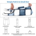 thumbnail image 6 of Shopping Bag 17.5×4.5×15in Crack Resistant Waterproof Super Large Capacity Reusable Extended Handle Can Be Carried Or One Shoulder Doderblue Checked Hand-Drawn Sketch_3, 6 of 8