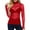 Red, variant on Women's Summer Ultra-Thin Mesh Elastic Tight Long-Sleeved Half-High Collar Bottoming Shirt for Daily Party Office Wear (Black L)