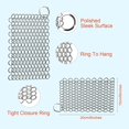 thumbnail image 2 of 2 Pack Cast Iron Cleaner, Stainless Steel Cast Iron Skillet Cleaner, Cast Iron Cookware Chainmail Scrubber, 4 Inch, 2 of 5