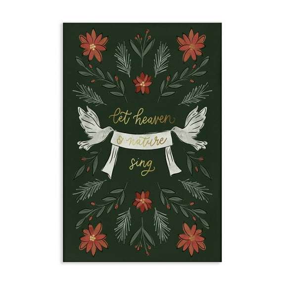 Stupell Industries Xmas Let Heaven Sing Holiday Painting Gallery Wrapped Canvas Art Prints Wall Art, 16 x 24