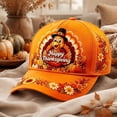thumbnail image 4 of Voska Thanksgiving Harvest Baseball Cap Adjustable Fall Autumn Turkey Pumpkin Printed Hat Adult Casual Holiday Party Accessory C One Size, 4 of 5