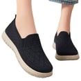 thumbnail image 2 of IEMIEMIEM Orthopedic Shoes for Women Arch Support Sneakers Lightweight Non Slip Slip on House Shoes Knitted Mesh Stretch Comfort 2026 Foam Shoes Black 7 Wide, 2 of 7