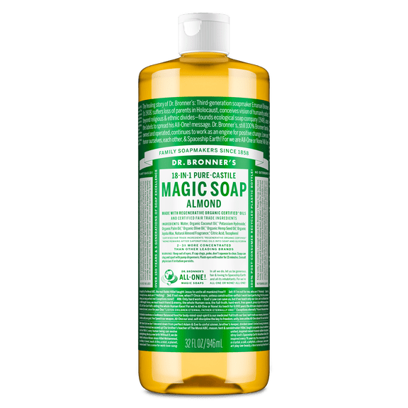 Dr.Bronner's Magic Soap, Almond, Pure-Castile Body Wash Liquid Soap, 32 fl oz