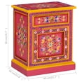 thumbnail image 4 of vidaXL Bedside Cabinet Solid Mango Wood Pink Hand Painted, 4 of 4