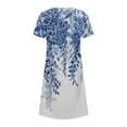 thumbnail image 4 of Robes pour Femmes Grande Taille Robe d'Été Bohème à Imprimé à Manches Courtes Robe de Plage Longueur Genou Robe à Manches Courtes en Liquidation, 4 of 5