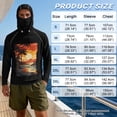 thumbnail image 6 of SEANATIVE Long Sleeve Fishing Hoodie for Men UV Protection Tops Breathable Lightweight Athletic Shirt Outdoor Sport Apparel for Outdoor Fishing Lovers, XL, Palm Tree Sunset Beach Orange, 6 of 7