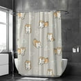 thumbnail image 2 of Coolnut Shower Curtain Set with Hooks Shiba Inu Dog Triangle Polyester Waterproof Bath Curtain for Bathroom Bathtubs Decor 60 x 72 Inches, 2 of 6