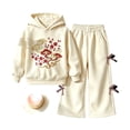 thumbnail image 5 of Shadoumai Girls Winter Outfits Kids Fashionable Casual Hoodie Sweatshirt With Pants Tracksuit Set For Daily School Outdoor Wear Back to School Outfits, 5 of 5