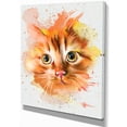 thumbnail image 2 of Joli Chat Aquarelle Rouge - Impression d'Art sur Toile d'Animal, 2 of 3