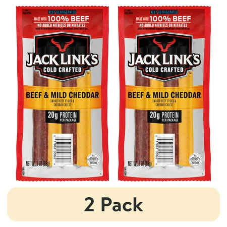(2 pack) 3OZ JACK LINK'S ORIGINAL BEEF AND CHEDDAR CHEESE STICKS 1/1CT