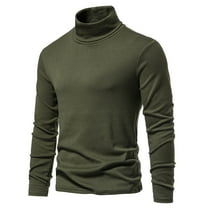 Patlollav Men Bottoms Tops Casual Long Sleeve High Elasticity Turtleneck Blouse