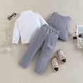 thumbnail image 6 of Zshosam Outfits for Boys Baby Boy Suits Infant Gentleman Outfit Collared Shirt+Vest+Tie+Pants Wedding Sets Size 12 18 Months,(Grey 12-18 Months), 6 of 6