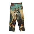 thumbnail image 4 of Goofa Forest Maple Leaf Husky Printed Soft Pajama Pants for Women, Wide Leg Comfy Casual Lounge Yoga Pants-X-Large, 4 of 9