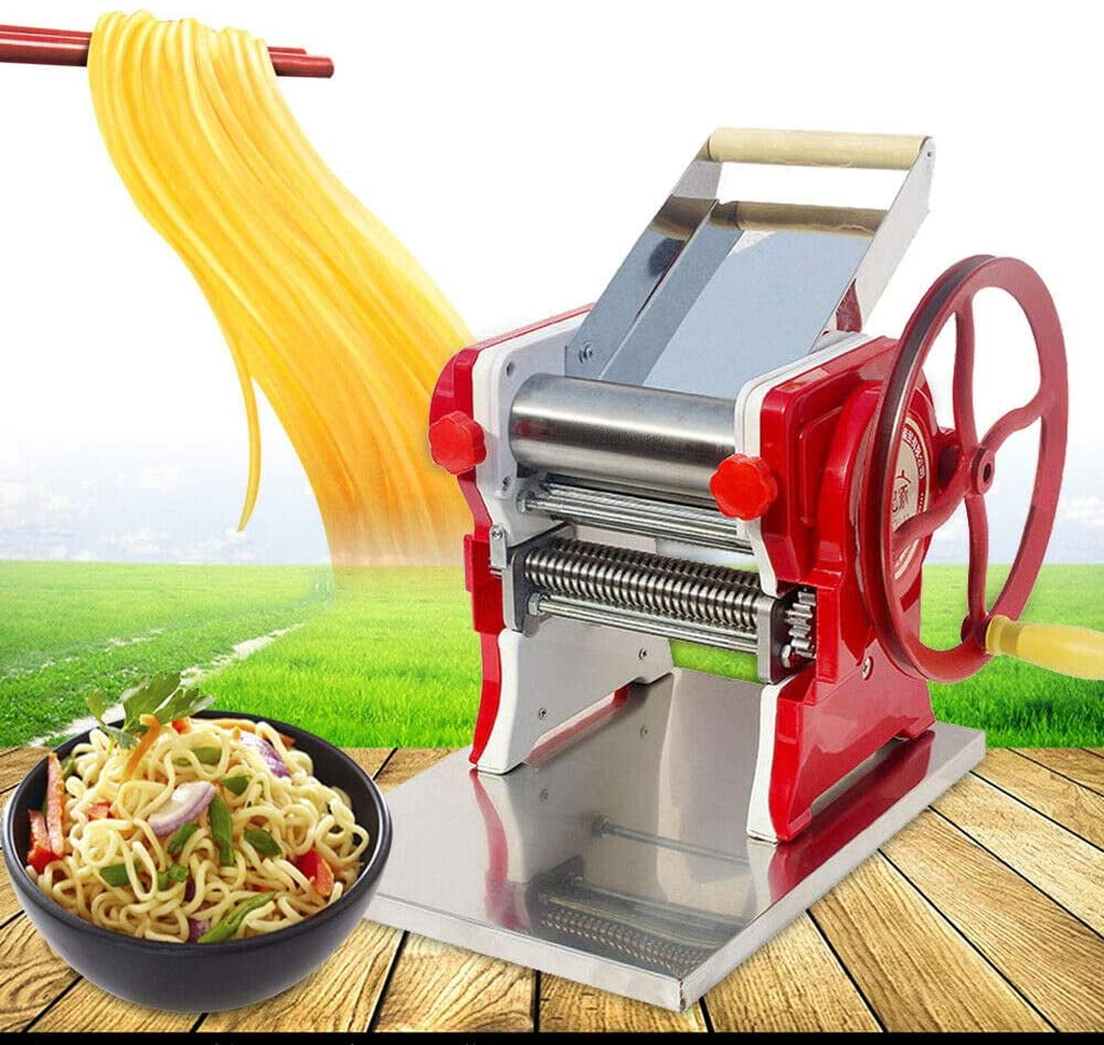 Multi-functional Manual Noodle Making Pasta Dumpling Skin Maker Dough Roller Noodle Cutting Machine For Home and Commercial Blue 