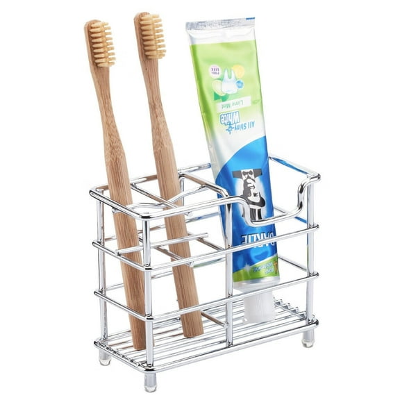 Toothbrush Holder for Bathroom- Chrome Bathroom Organizer,Simple,Easy to Clean,Hygienic and Rust Resistant