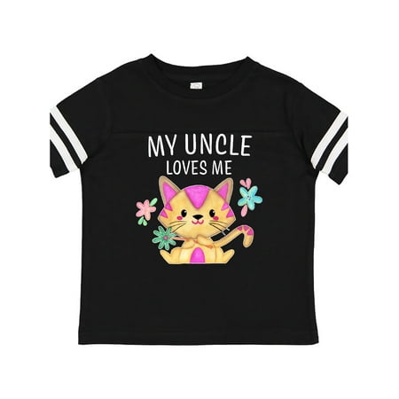 

Inktastic My Uncle Loves Me with Cute Kitten and Flowers Gift Toddler Boy or Toddler Girl T-Shirt