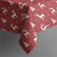 thumbnail image 5 of Red Christmas Reindeer Pattern Square Tablecloth,Waterproof Square Table Cover,Wipeable Spillproof Washable Table Cover for Home Kitchen Party Decor 60"x60"(152x152cm), 5 of 6