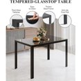thumbnail image 4 of Modern Black Dining RoomTable Set of 4 - Perfect for Small Spaces - Upholstery Faux Leather - Sleek and Stylish Design - Ideal for Kitchen, and Breakroom (Set of 4 with TableBlack), 4 of 6