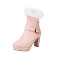 thumbnail image 2 of Women's Fashion Belt Buckle Round Toe Side Zipper Ankle Boots, 2 of 4