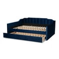 thumbnail image 6 of Baxton Studio Lennon Modern and Contemporary Navy Blue Velvet Fabric Upholstered Full Size Daybed with Trundle, 6 of 7
