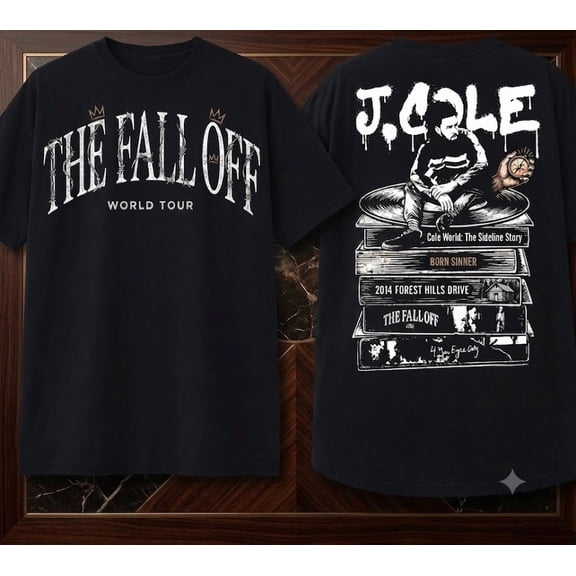 Vintage J. Cole The Fall Off World Tour T-Shirt - Hip Hop Rap Artist Discography Graphic Tee