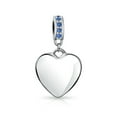 thumbnail image 2 of Bling Jewelry Womens A-Z Monogram Blue Crystal Initial Dangle Heart Charm Bead, 2 of 4