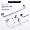 thumbnail image 6 of 5 Pieces Bathroom Hardware Accessories Set Towel Bar Set Wall Mounted, 6 of 6