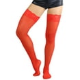 thumbnail image 4 of ToBeInStyle Women's Sheer Nylon Thigh High With Seamless Lace Top, 4 of 5