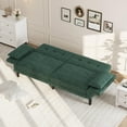 thumbnail image 4 of Litake 89" Futon Sofa Bed, Modern Chenille Sleeper Couch with Adjustable Backrest & Armrest, Convertible Futon Couch for Living Room Bedroom Apartments, Forest Green, 4 of 8