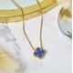 thumbnail image 2 of Collar con Colgante de Flor Azul JeenMata Bañado en Oro Amarillo, 2 of 6