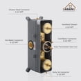 thumbnail image 5 of Boyel Living Shower Head Set Wall Mount 12'' Rainfall 3 Function Shower System with 6 Body Jets,Brushed Gold, 5 of 10