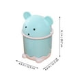 thumbnail image 5 of FRCOLOR  Desk Trash Can Mini Cartoon Trashcan Small Bathroom Garbage with Lid Decorative White, 5 of 8