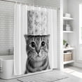 thumbnail image 6 of Cute Cat Bathroom Shower Curtains with 12 Hooks Polyester Waterproof Shower Curtain for Stalls and Bathtubs Funny Animal Toilet Paper Abstract Art Decorative Bathroom Privacy Curtain 72x72 Inches, 6 of 9