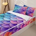 thumbnail image 3 of Homewish Mermaid Scale Zipper Twin Comforter Sets with Fitted Sheet and 2 Pillowcases For Kids Girls,Ocean Animal Zipper Bedding Set,Reversible,4pcs, 3 of 8