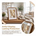 thumbnail image 2 of Unique Bargains Rounded Edge Minimalist Bauhaus Plastic Photo Frame Teak Color 5" x 7", 2 of 6