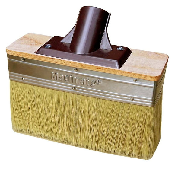 Deck Stain Brush Applicator by Magimate - Thick Soft Large Paint Brush Head with Threads for Extension to Apply Stain and Sealers for Wood Deck Floor Fence Walls - 7 Inch Wide