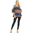 thumbnail image 5 of Sakkas Miranda Women's African Ankara Cold Shoulder Short Sleeve Flare Top Blouse - 38-Multi - One Size Regular, 5 of 5