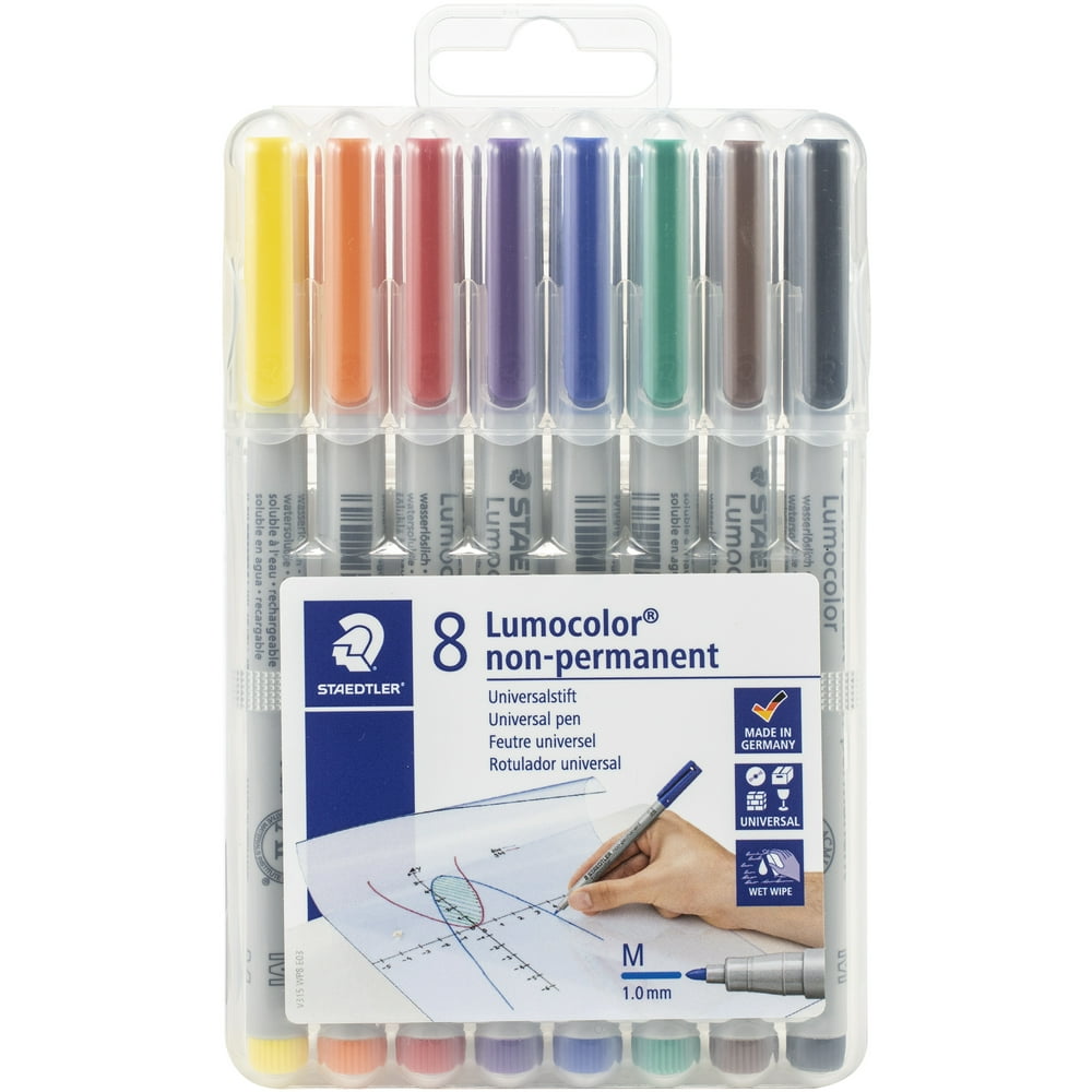 Lumocolor NonPermanent 1.0mm Pens 8/Pkg