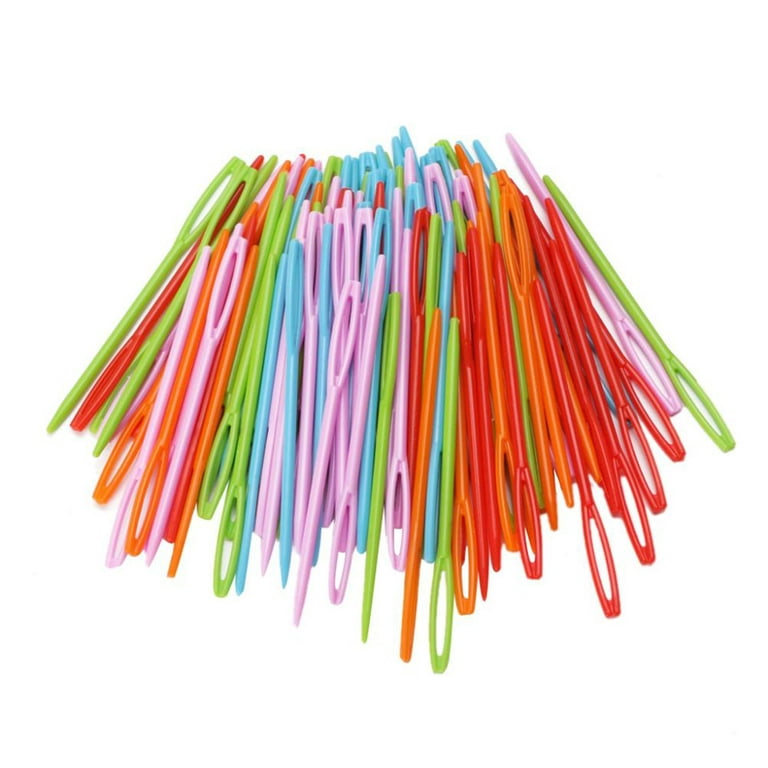 100pcs/set Colorful Plastic Sewing Needles For Knitting, Safety Darning  Needle Kit, Yarn Sewing Needles For Diy Knitting Craft