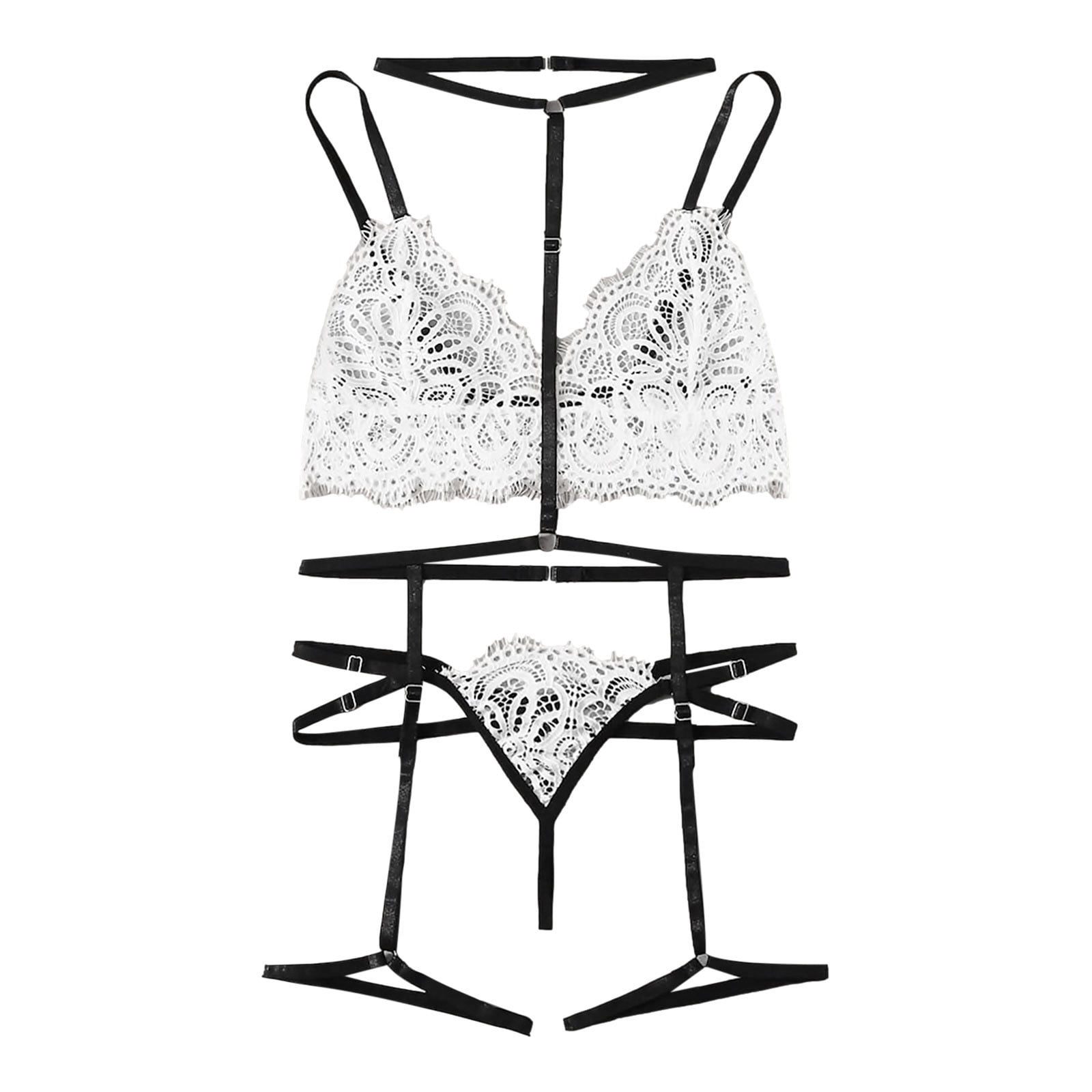 Women Sexy Bra Set Lingerie Corset Lace Solid Wire Free Racy Muslin Sleepwear Seamless Underwear