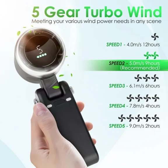 Mini Portable Handheld Turbo Fan Usb Rechargeable Cooling Fan Up To 8 Hours New